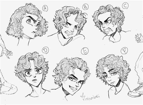 Curly Hair Design Boy Hair Drawing Curly Hair Drawing Anime Curly Hair