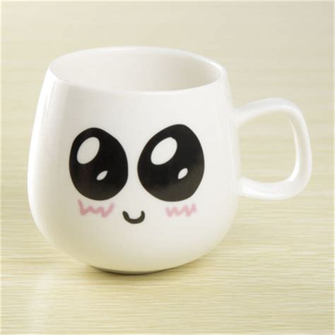 320ml Creative Cartoon Face Expression Water Container Cute Cup Ceramic