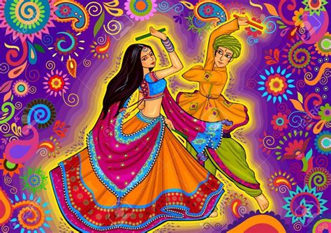 Happy Diwali Girls Playing Garba Dandiya Stock Vector Royalty Free My XXX Hot Girl