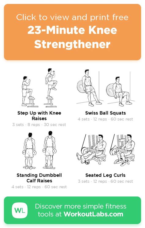Minute Knee Strengthener Click To View And Print This Illustrated Exercise Plan Created