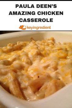 Cook rice according to package directions and spoon into greased 2 quart casserole dish. Paula Deen's Amazing Chicken Casserole Recipe | Recipe in ...