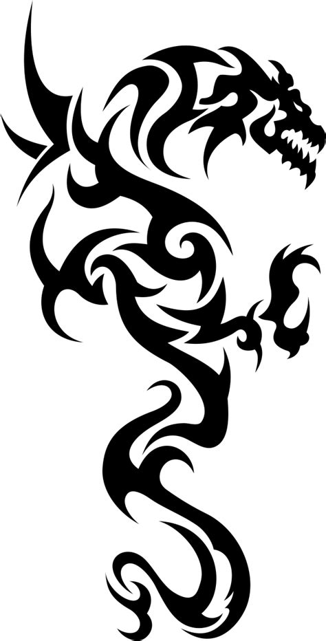 Tribal Dragon Tattoo Flash