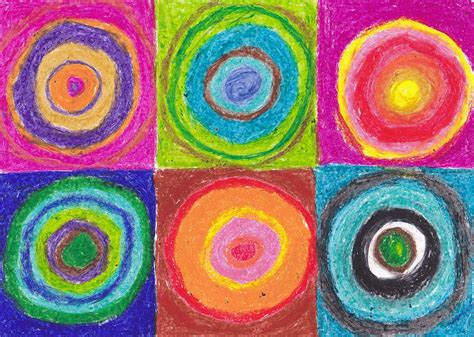 Simple Art Project Ideas Kandinsky Oil Pastel Circles