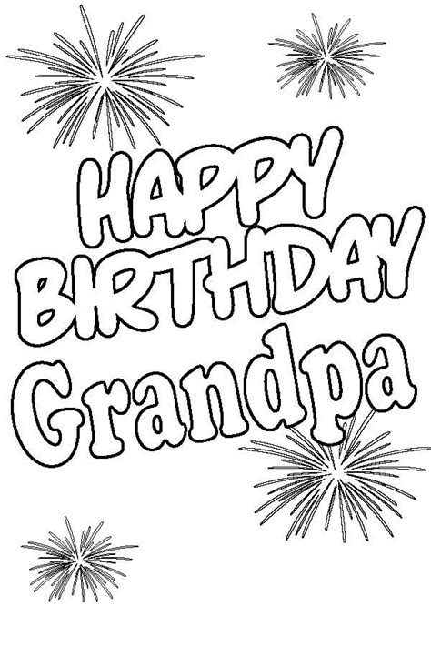 Happy Birthday Grandpa Coloring Picture Happy Birthday Grandpa