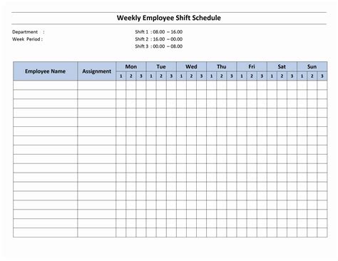 Employee Scheduling Spreadsheet — Db