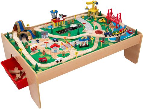 The track is made of plastic and wood and is very poor quality. KidKraft Waterfall Mountain Train Set and Table 1 | ImagiPlay