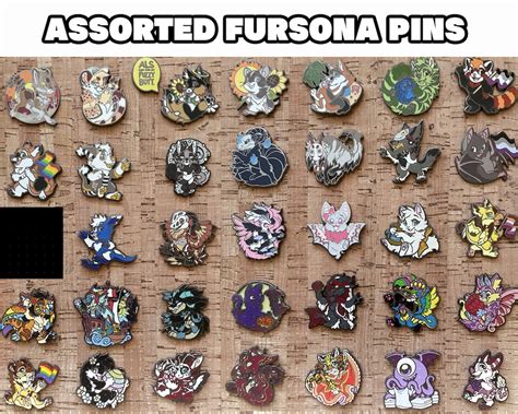 Assorted Fursona Pins Furry Enamel Pins Etsy