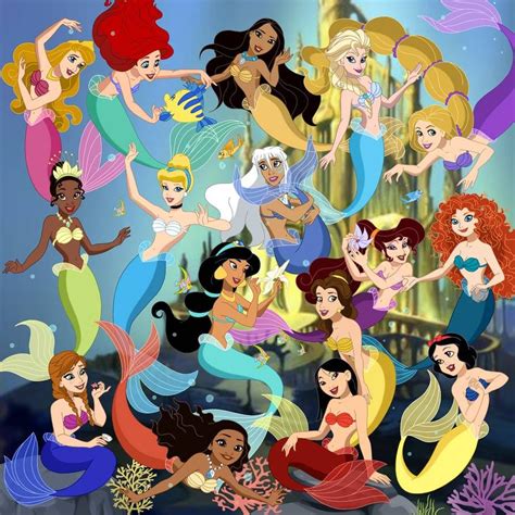 Disney Princess Mermaids By Lunamidnight1998 Disney Princesses As