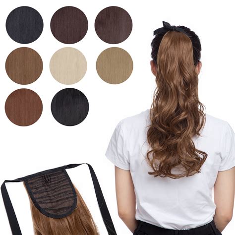 S Noilite Tie Up Ponytail Extension Clip In Hair Extensions Hairpiece