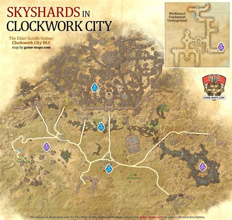 eso clockwork city skyshard map