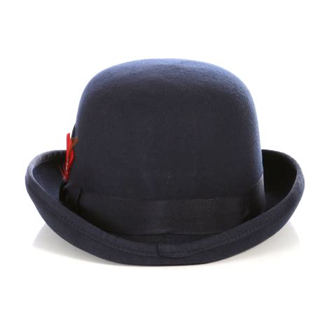 Classy Navy Blue Derby Bowler Hat Charlie Chaplin Hat Ferrecci