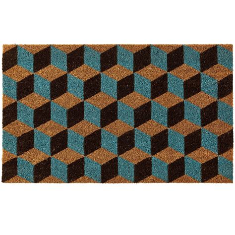 Shop huge variety of fashionable doormats. Colours Brown & Turquoise Coir Door Mat (L)750mm (W)450mm ...