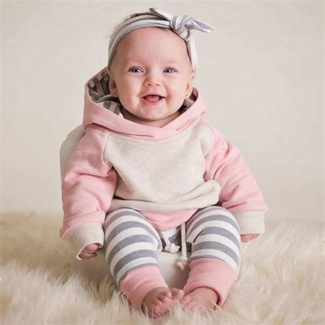 Cute Toddler 3pcs Baby Girls Clothes Outfits Set Long Sleeve Hoodie