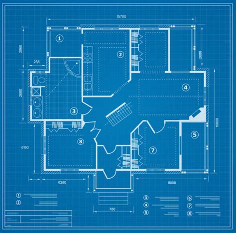 110600 House Plan Blueprint Stock Photos Pictures And Royalty Free