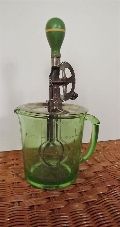 Antique Hazel Atlas Green Vaseline Glass Measuring Cup With Etsy