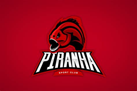 Piranha Mascot Sport Logo Design Animal Illustrations ~ Creative Market