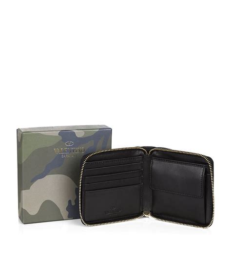 Evening looks can be paired with a structured clutch bag or shoulder bag by valentino and style a punk. Valentino Camouflage Zip Around Wallet in Black for Men | Lyst