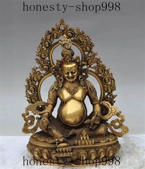 13tibet Buddhism Fane Brass Mammon Yellow Jambhala Wealth God Buddha