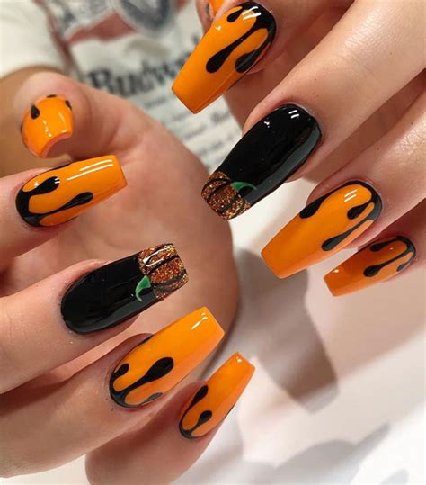 22 Stunning Fall Nail Ideas For Autumn 2020 Spooky Drips And Pumpkins
