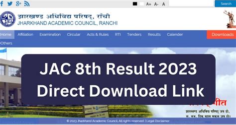 Jac 8th Result 2023 Class 8 Jharkhand Board Results
