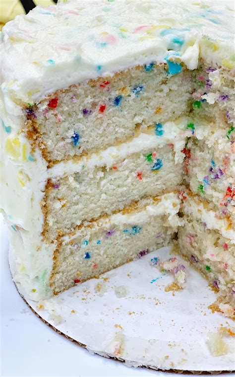 First Cake Of The New Year Classic Funfetti With Rainbow