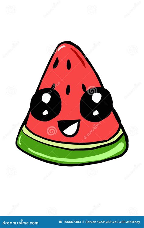 cartoon kawaii watermelon illustration drawing colorful 156667303