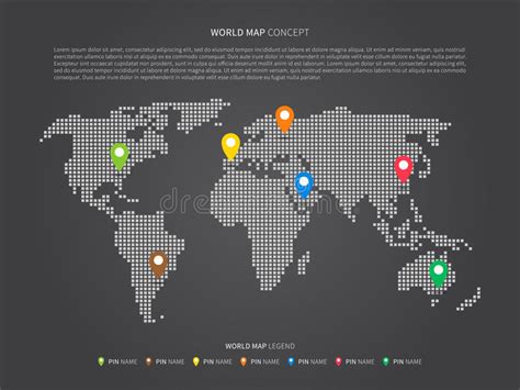 Simbolo Infographic Del Mapa Del Mundo Del Vector Indicadores Del Mapa