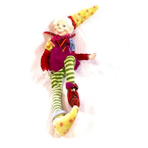 Décoration de Noël Lutin avec bras et jambes articulés Label Emmaüs