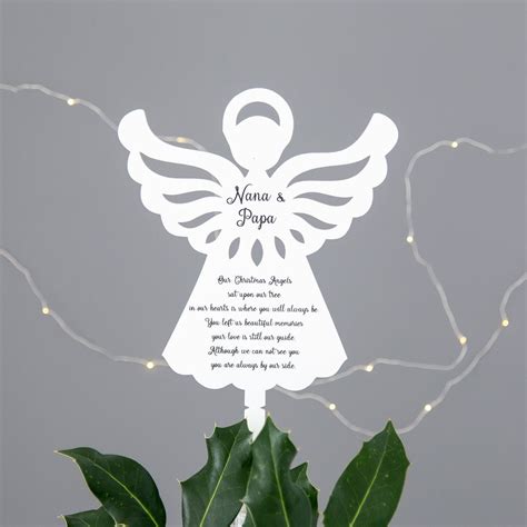 Personalised Angel Christmas Tree Topper White Acrylic The Bespoke