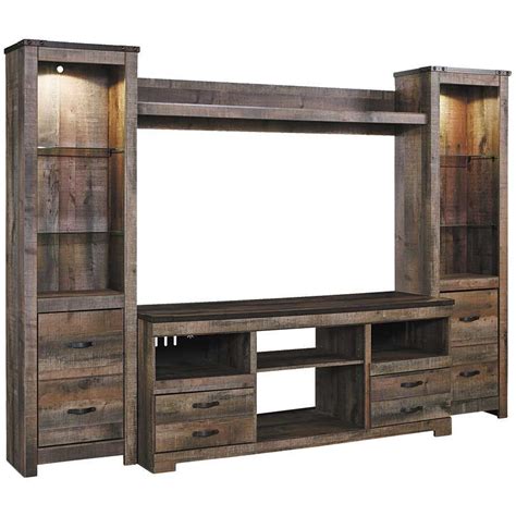 Churchill Gray 96 Inch Wall Unit Large Tv Stands Entertainment