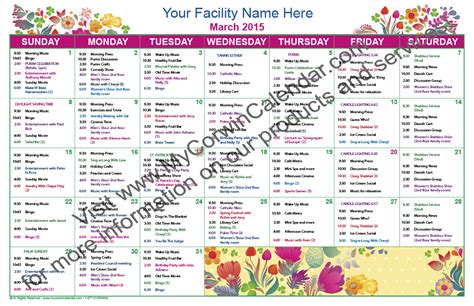 Corwin Design Nursing Home Activity Calendars Online Activity