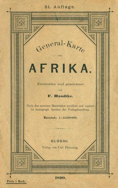 Historische Karte Afrika 1890 Plano Von Friedrich Handtke