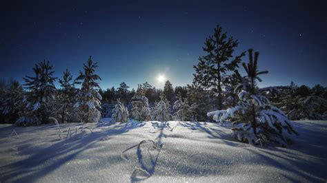 Snow Covered Landscape Under Blue Sky During Sunrise Hd Winter