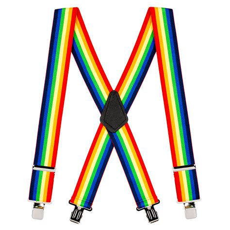 Rainbow Striped Suspenders 2 Inch Wide Suspenderstore