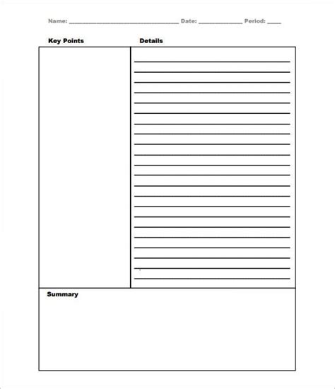 Cornell Notes Template 56 Free Word Pdf Format Download Free