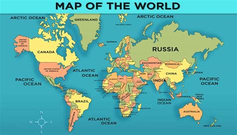 World Maps With Countries Names For Kids