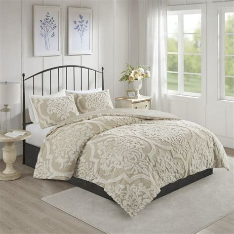 Home Essence Damask Cotton Comforter Sets Fullqueen Brown 3 Pieces