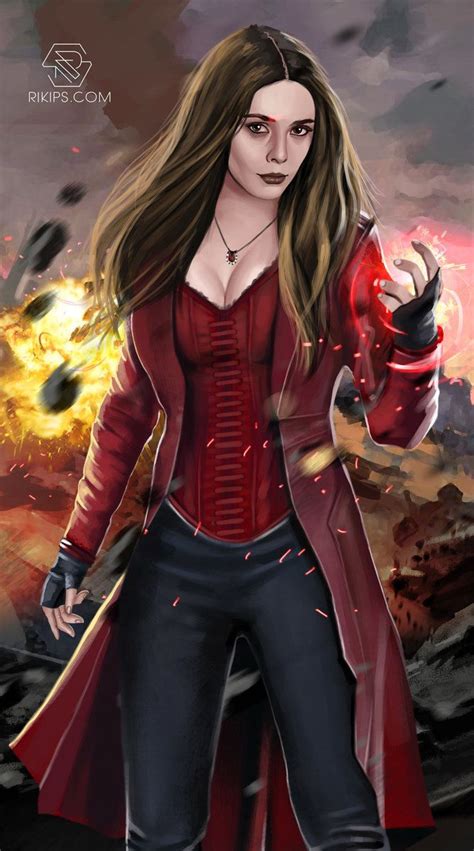 Scarlet Witch Aka Wanda Maximoff Marvel Character Painting To