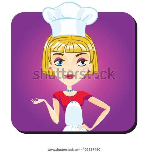 Female Chef Vector Illustration Stock Vector Royalty Free 402387460