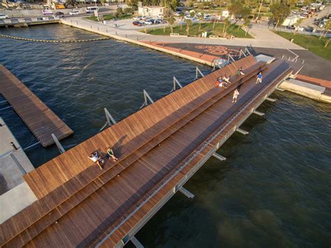Wooden Waterfront Deck Bridge Landscape Architecture Platform Landezine