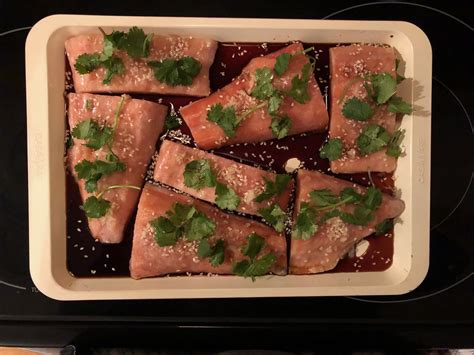 Lay the carved steak on top of the rice and spoon over the sauce, letting it gloss the meat and drip here and there over the rice. Salmon Steak With Rice Soya Sauce And Worstshire Sauce ...