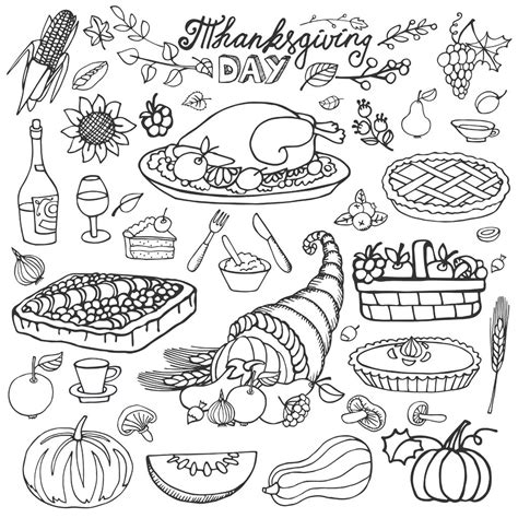 Thanksgiving Cornucopia And Turkey By Tatiana Kostysheva Thanksgiving