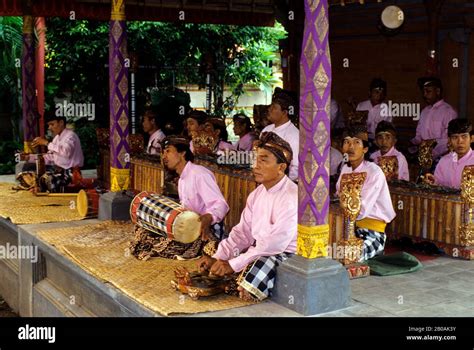 Indonesia Bali Gamelan Orchestra Stock Photo Alamy