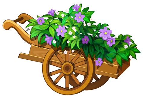 Wooden Garden Wheelbarrow With Flowers Png Clipart Best Web Clipart