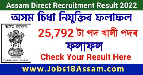 Assam Direct Recruitment Result 2023 Check ADRE Additional Merit List