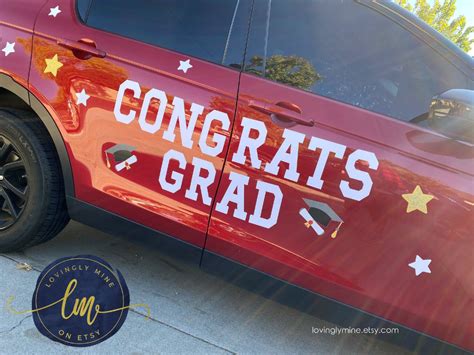 Magnetic Car Decoration Congrats Grad Banners Graduation Car Etsy In