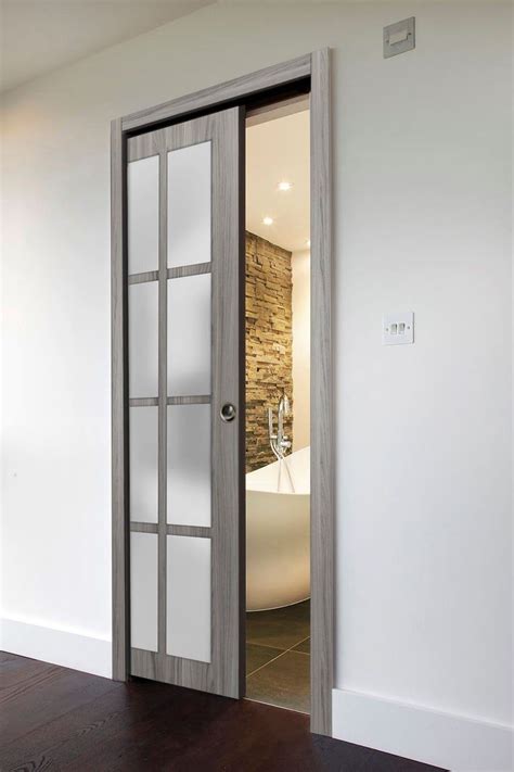 Sliding French Pocket Door With Frosted Glass 12 Lites Felicia 3312
