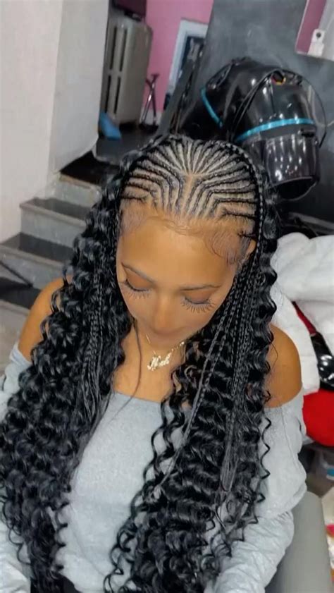 How To Do Feed In Stitch Braids With Curly Hair At The Back Braids