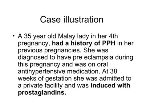 Postpartum Haemorrhage Case Illustration
