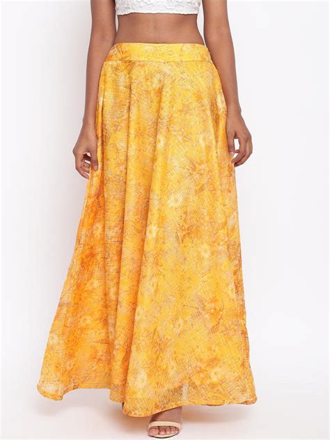 Yellow Foil Organza Skirt Truebrowns